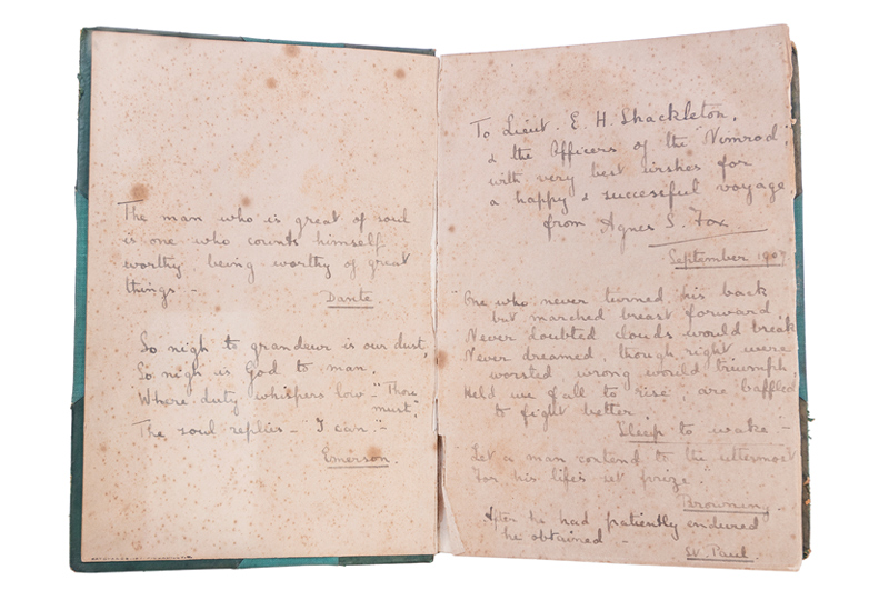 Shackleton's copy taken on the Nimrod Expedition