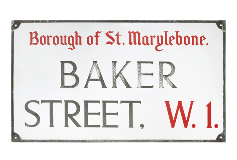 Original metal street sign for Baker Street