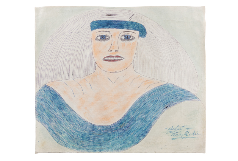 Lee Godie. Portrait of a Woman with a Blue Headband.