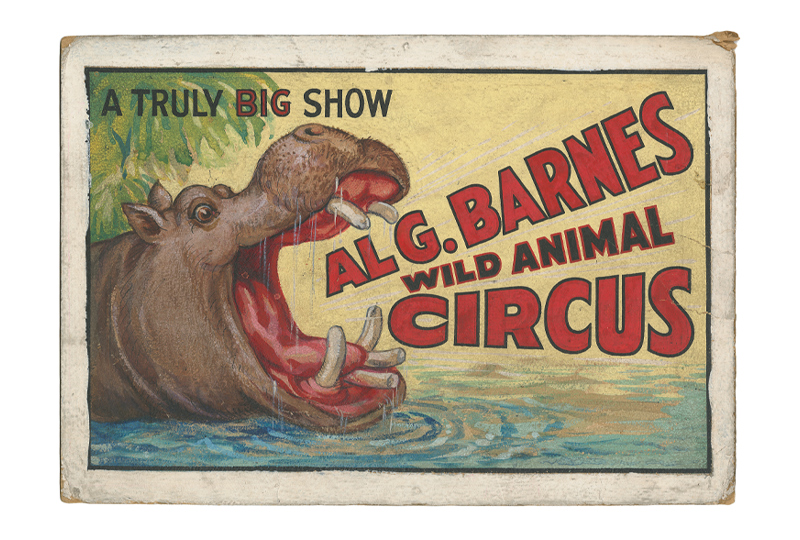 Al G. Barnes Wild Animal Circus / A Truly Big Show / Hippo Poster Maquette.