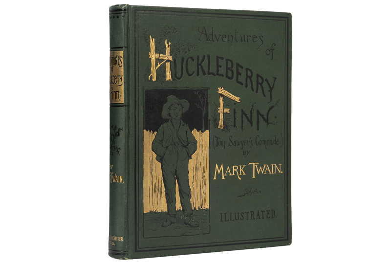 A pristine copy of Huckleberry Finn by Mark Twain
