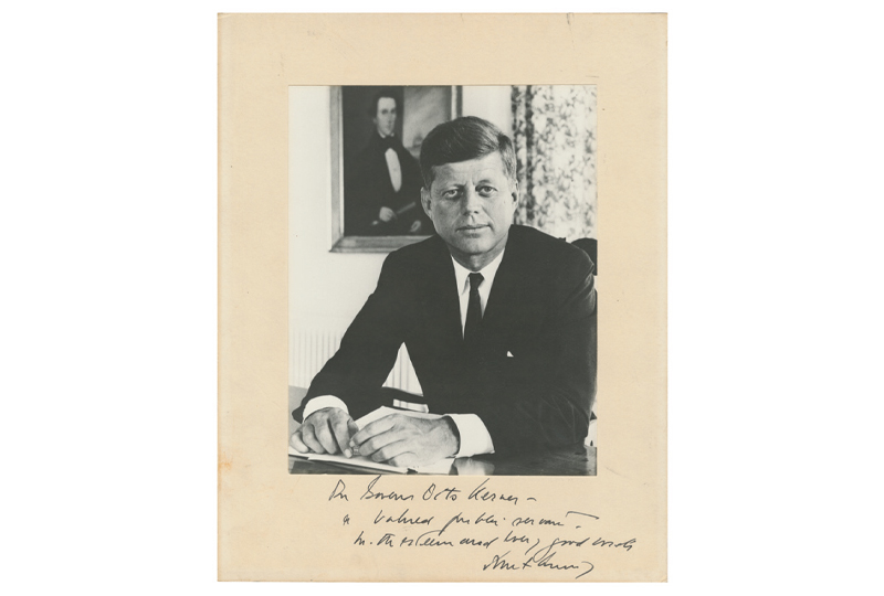 Photograph of JFK Inscribed to Illinois Governor Otto Kerner. 
