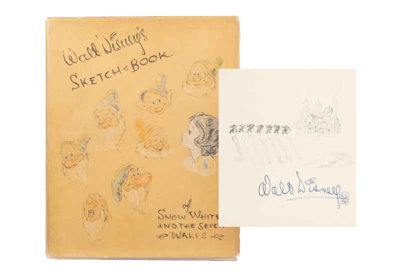 Signed Copy of “Walt Disney’s Sketch Book of Snow White and the Seven Dwarfs.” 